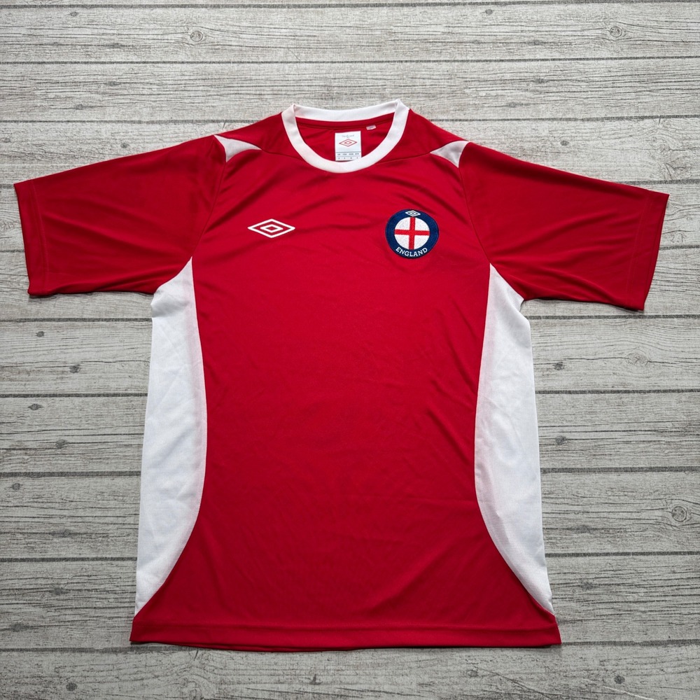 Umbro England Jersey Mens Small Red National Team Short Sleeve Football Away Kit